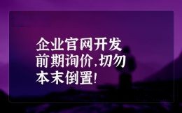 企业官网开发前期询价，切勿本末